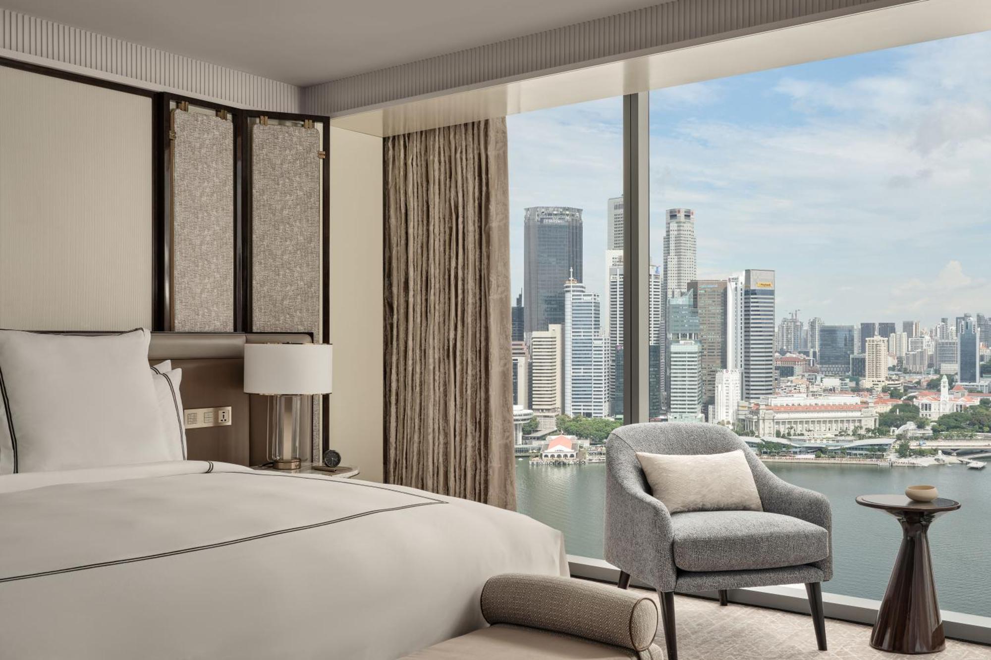 Marina Bay Sands Singapore Buitenkant foto A bedroom at the hotel